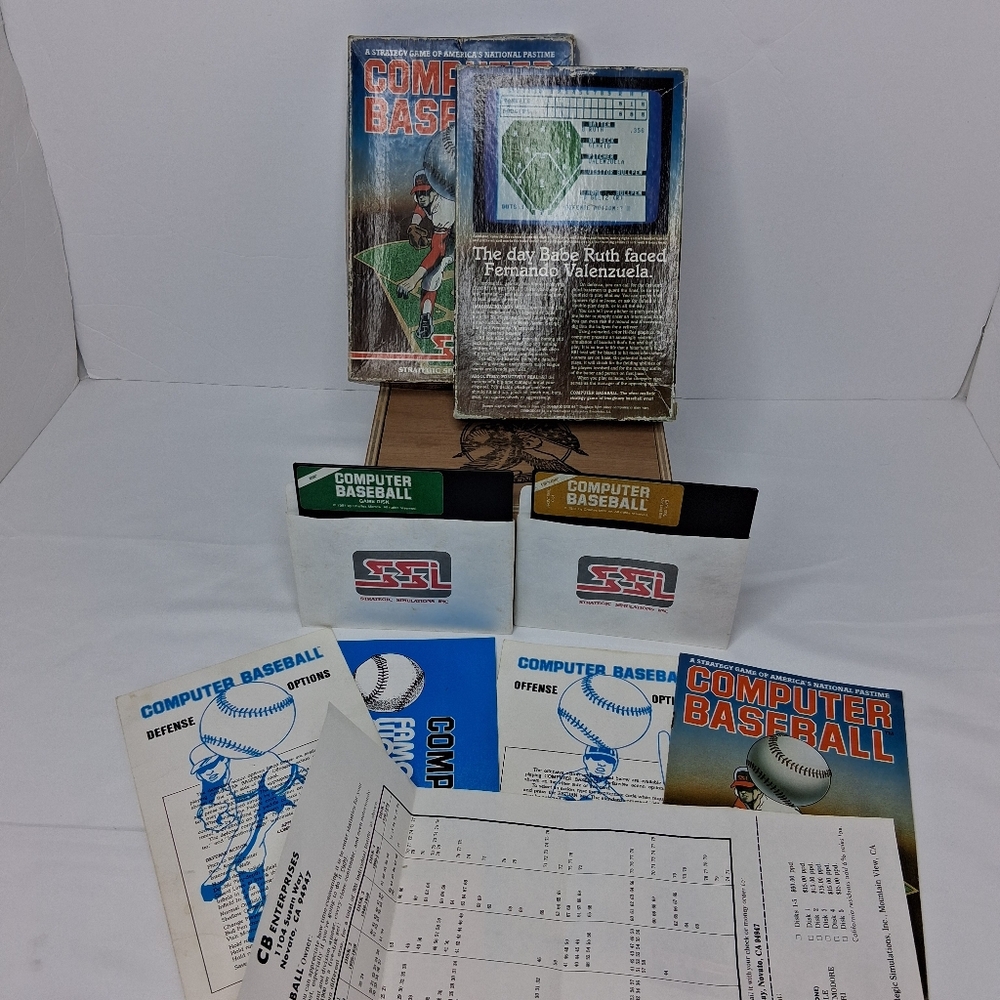 Commodore 64 Atari 48K Computer Baseball 2 Floppy Diskette Game 1981 Complete